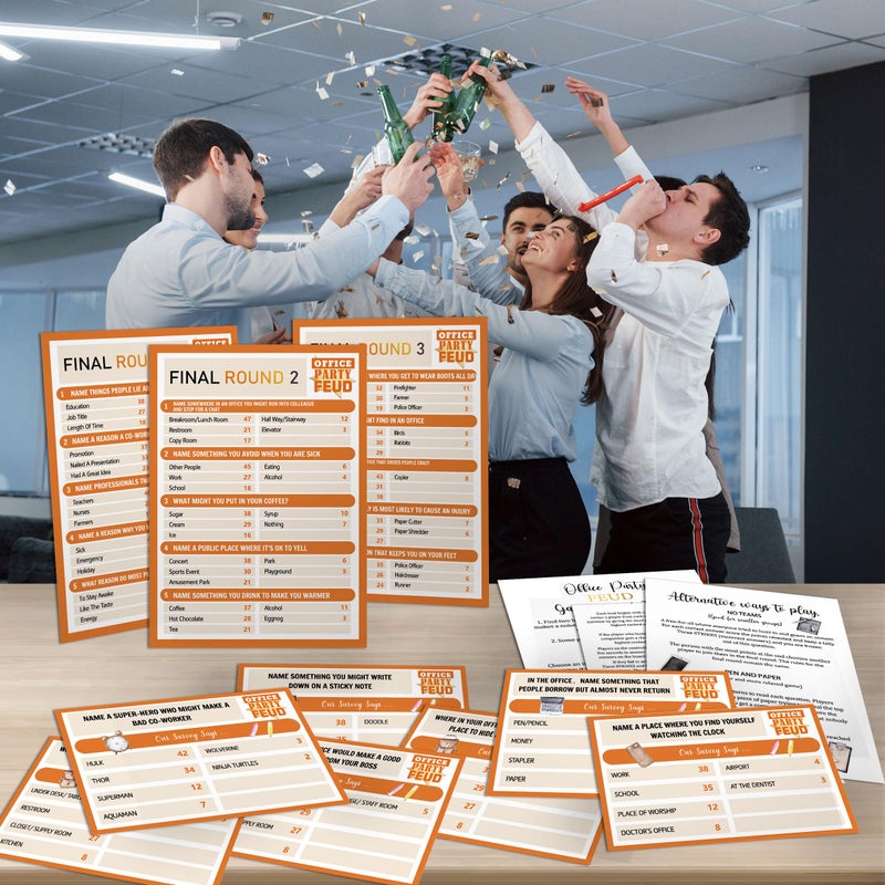 لعبة Xenseou Office Party Feud، ألعاب الأنشطة المكتبية، مجموعة ألعاب Office Trivia، ألعاب لبناء الفريق، ألعاب الحفلات المكتبية ومستلزمات الأنشطة-OF03 - Image 4